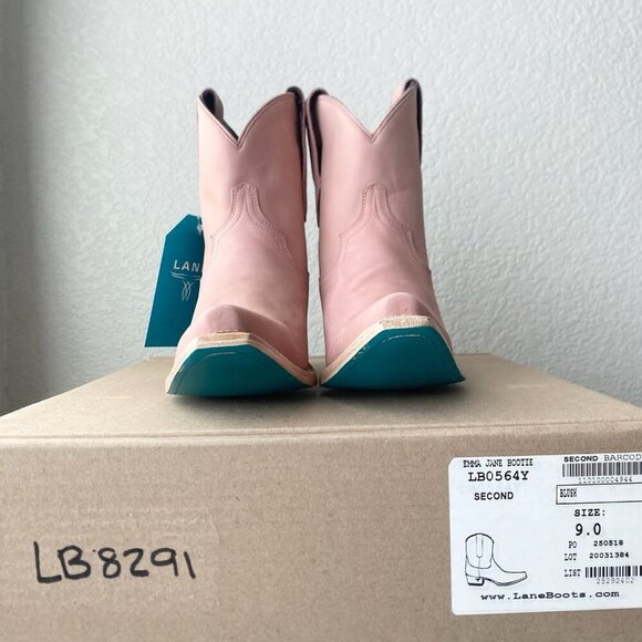 Lane EMMA JANE Womens Cowboy Bootie 9 Western Pink Cowgirl Short Ankle Boots - Picture 9 of 10